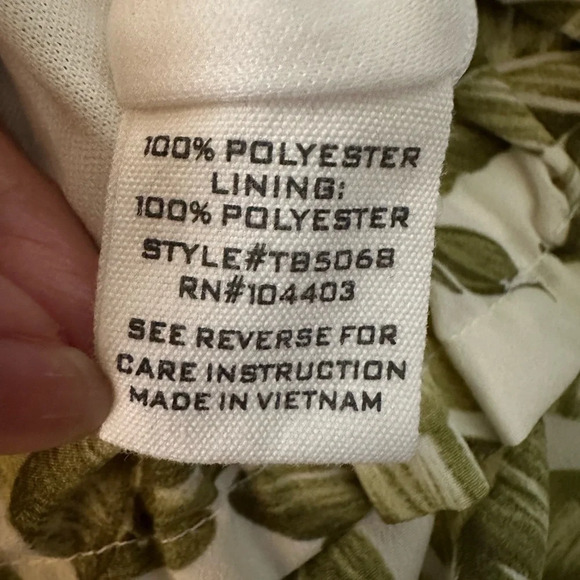 MINE Tropical Pattern Elastic Waist Pants Medium - Picture 6 of 7